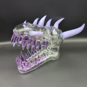 10 Dragon Skull Sculpture Rig - by EKA Glass