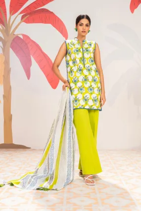 2 Pc Printed Cambric Shirt With Lawn Dupatta