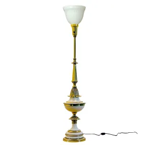 39" Stiffel Brass and Enamel Torchiere Table Lamp