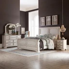 Abbey Road 455W-BR-KSLDMN King Sleigh Bed, Dresser & Mirror, Night Stand