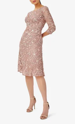 Adrianna Papell AP1E209857 - Sequin Beaded Boat Neck Dress