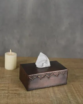 Antique Copper Finish Tissue Holder | 9 x 5 inches