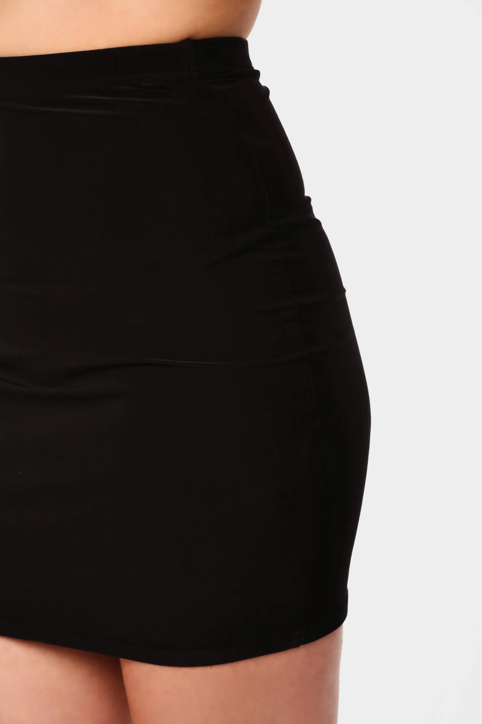 Black Basic Mini Bodycon Skirt