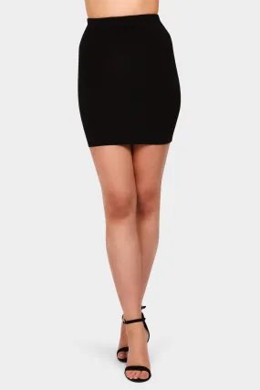 Black Basic Mini Bodycon Skirt