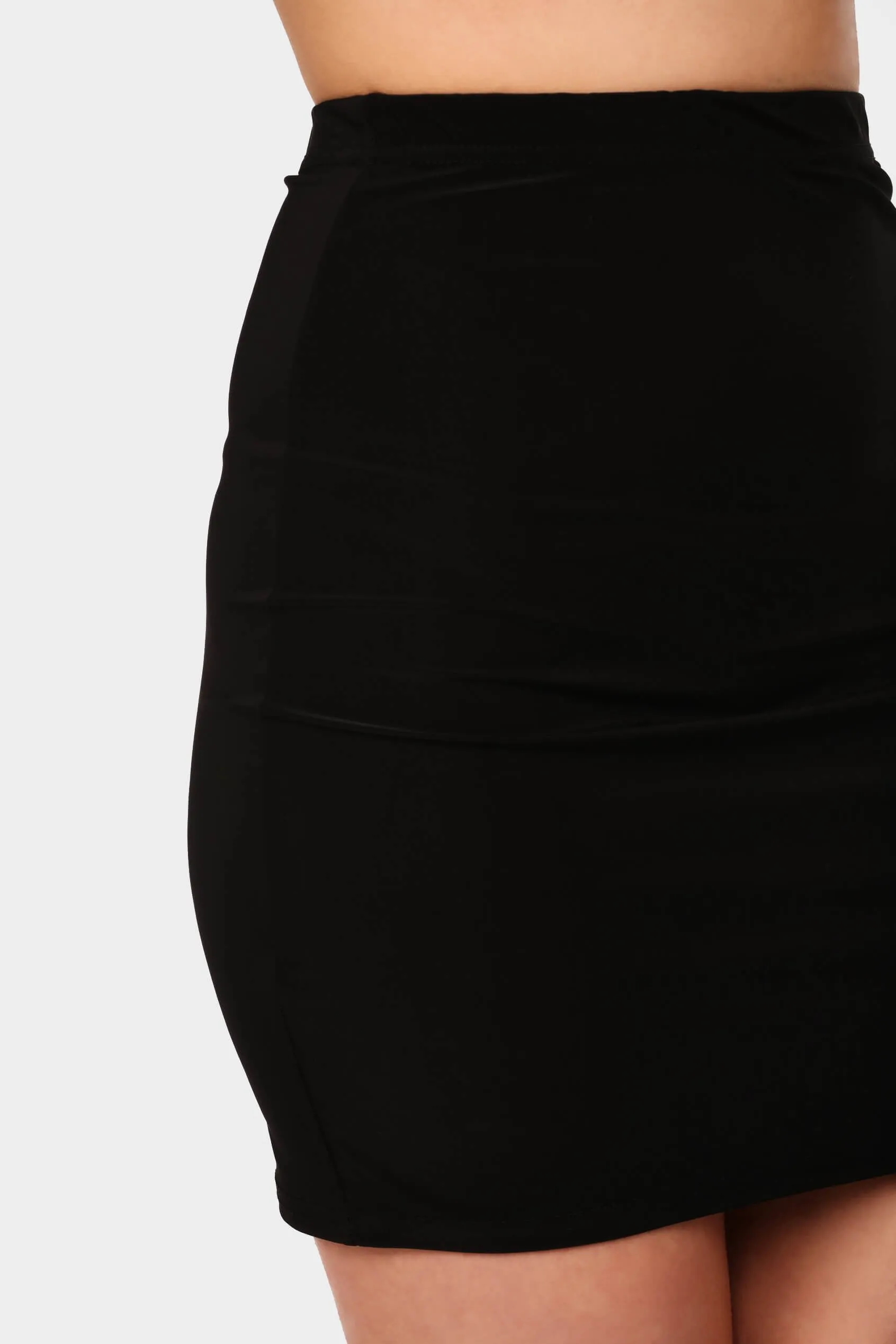 Black Basic Mini Bodycon Skirt