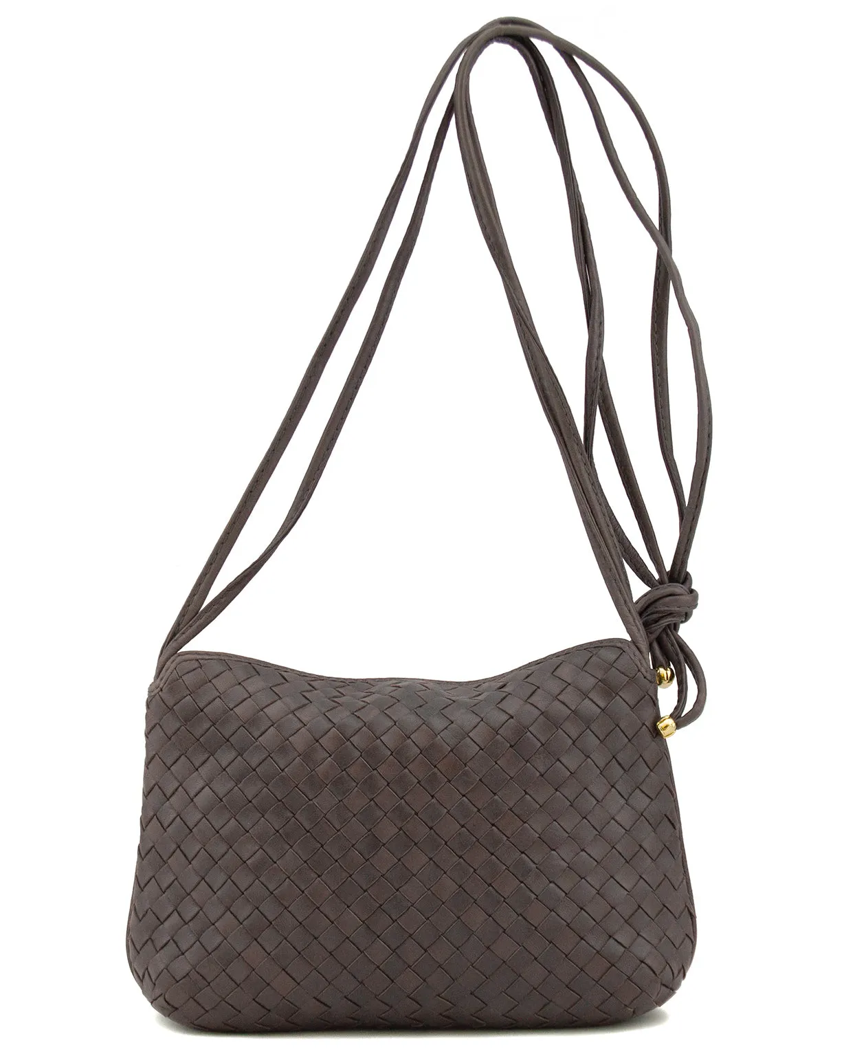 Brown Woven Leather Bag