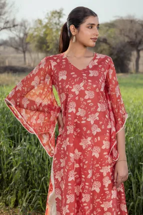 Burnt Orange Chiffon Kurta