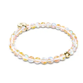 Champagne Supernova | .925 Sterling Gold Vermeil | Galaxy Glass Bead Bracelet