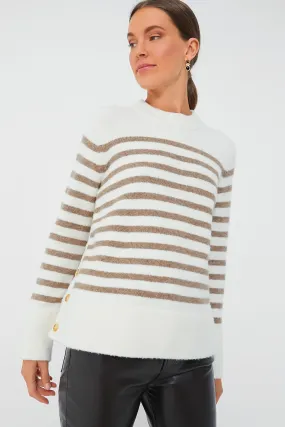 Cream and Tan Stripe Bonnie Sweater