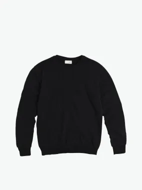 Crew Neck Organic Cotton Sweatshirt Black