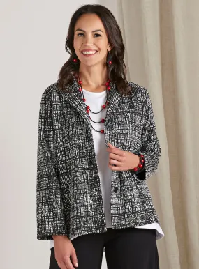 Criss-Cross Jacquard Knit Jacket