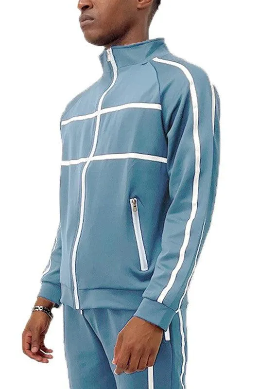 Criss Cross Tape Stripe Track Jacket