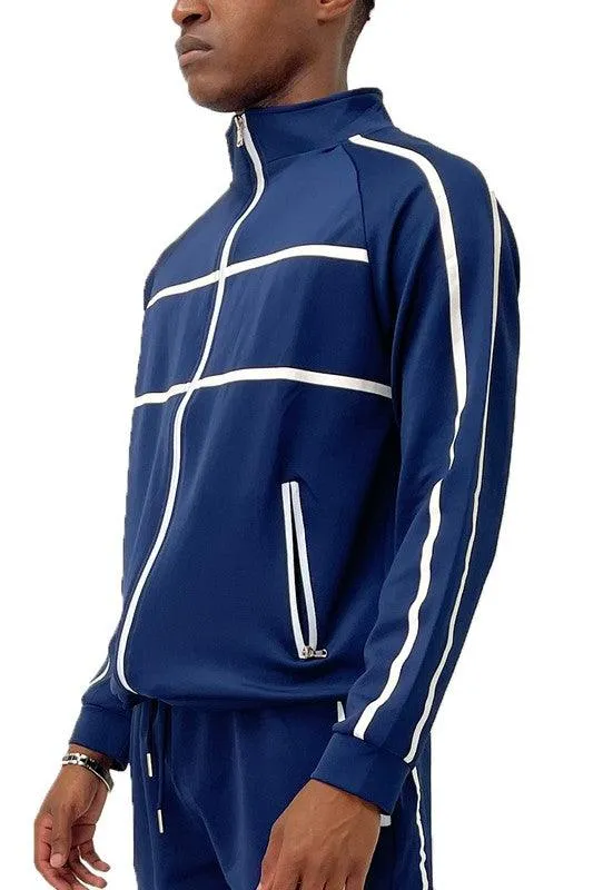 Criss Cross Tape Stripe Track Jacket