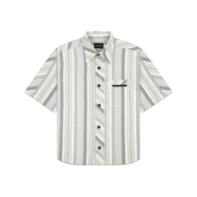 CROSS CUT STRIPE SHIRT