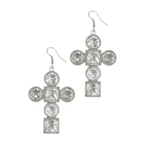 Crystal Cross Earrings