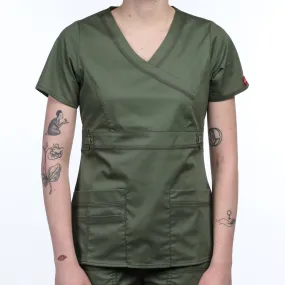 Dickies "Youtility" Jr. Fit Mock Wrap Top - Olive