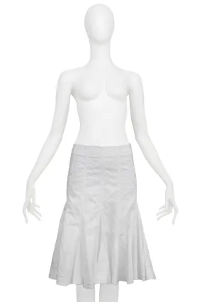 DIOR WHITE EYELET FLARE SKIRT