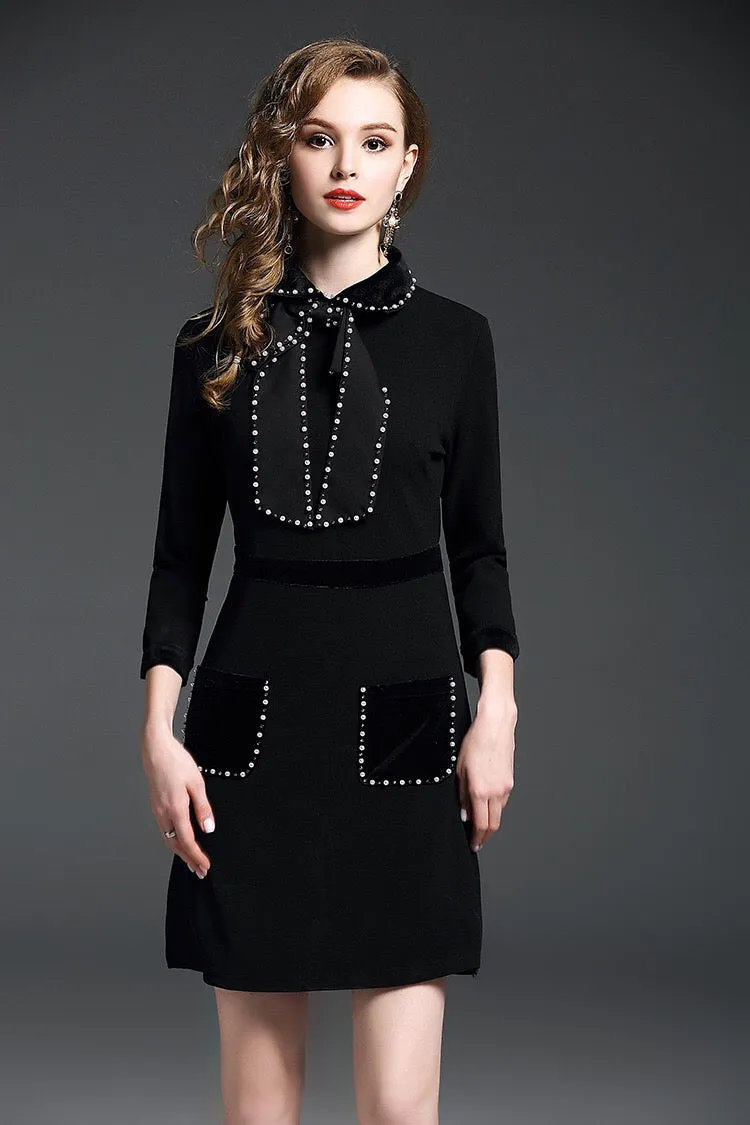 Elegant Dress W/ Contrast Detail