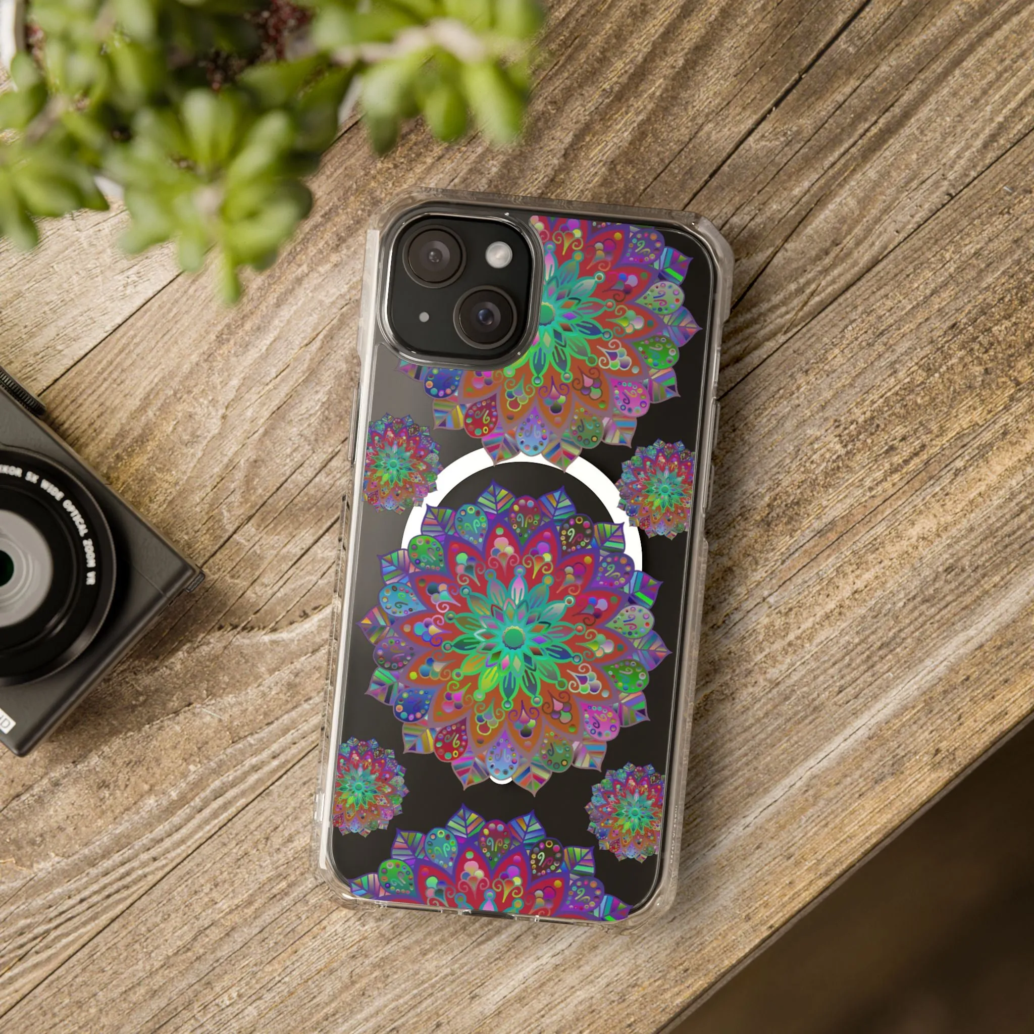 Elegant Mandala MagSafe®-Compatible iPhone 14/15 Impact Case