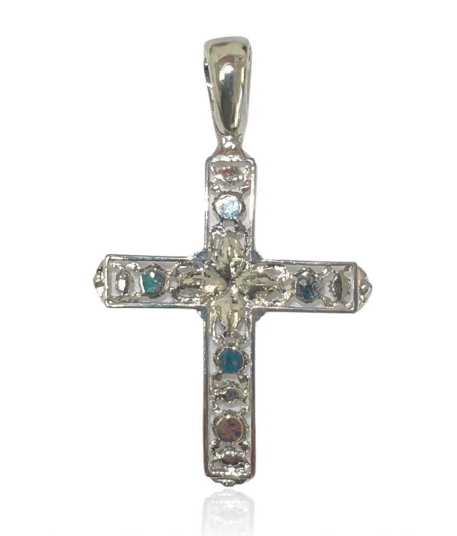 Elegant Silver Cross Bag Charm