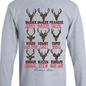 (Girls/Long) Reindeer Nicknames LONG Sleeve Kids Tee (D)