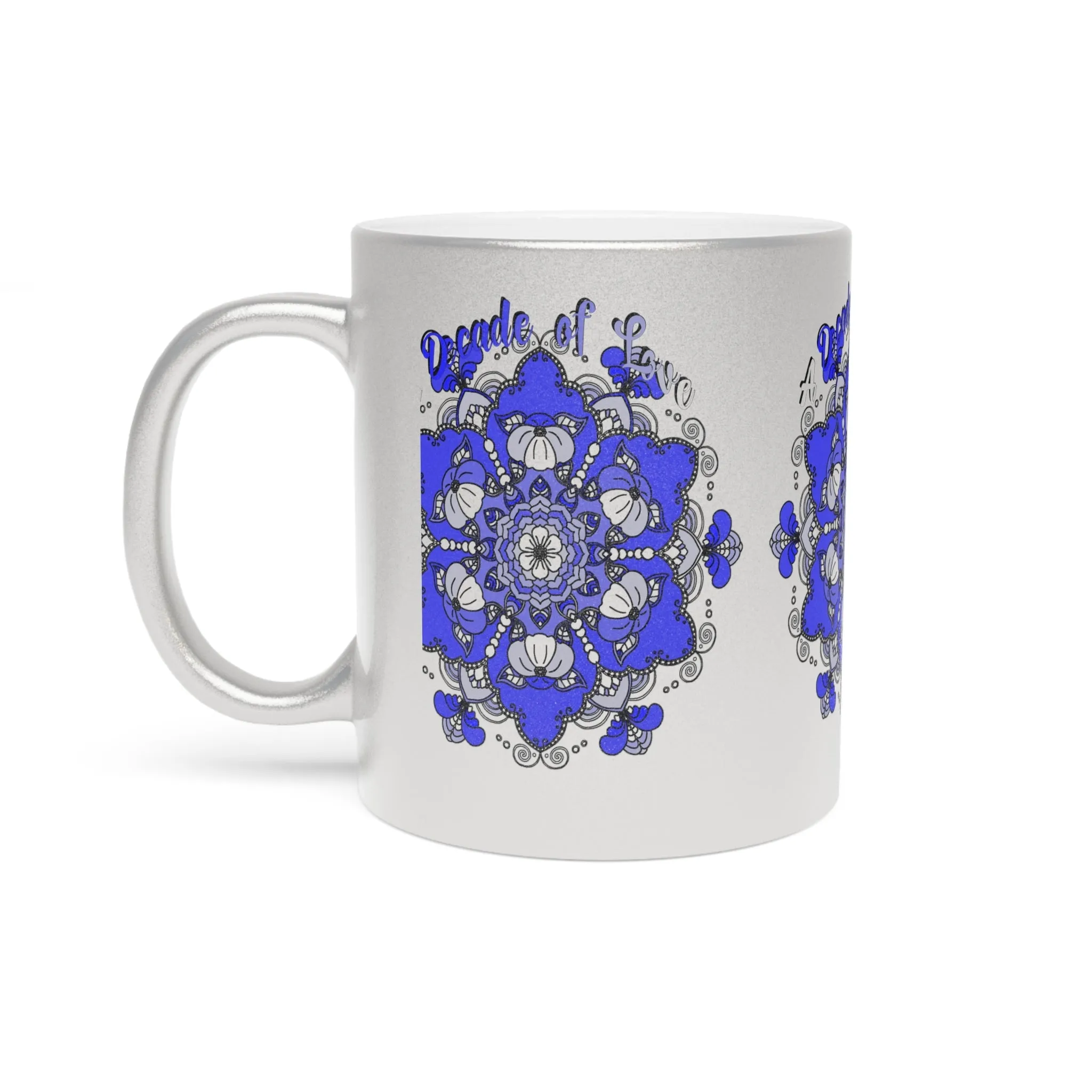 Hand Drawn Mandala 10th Anniversary Metallic Mug