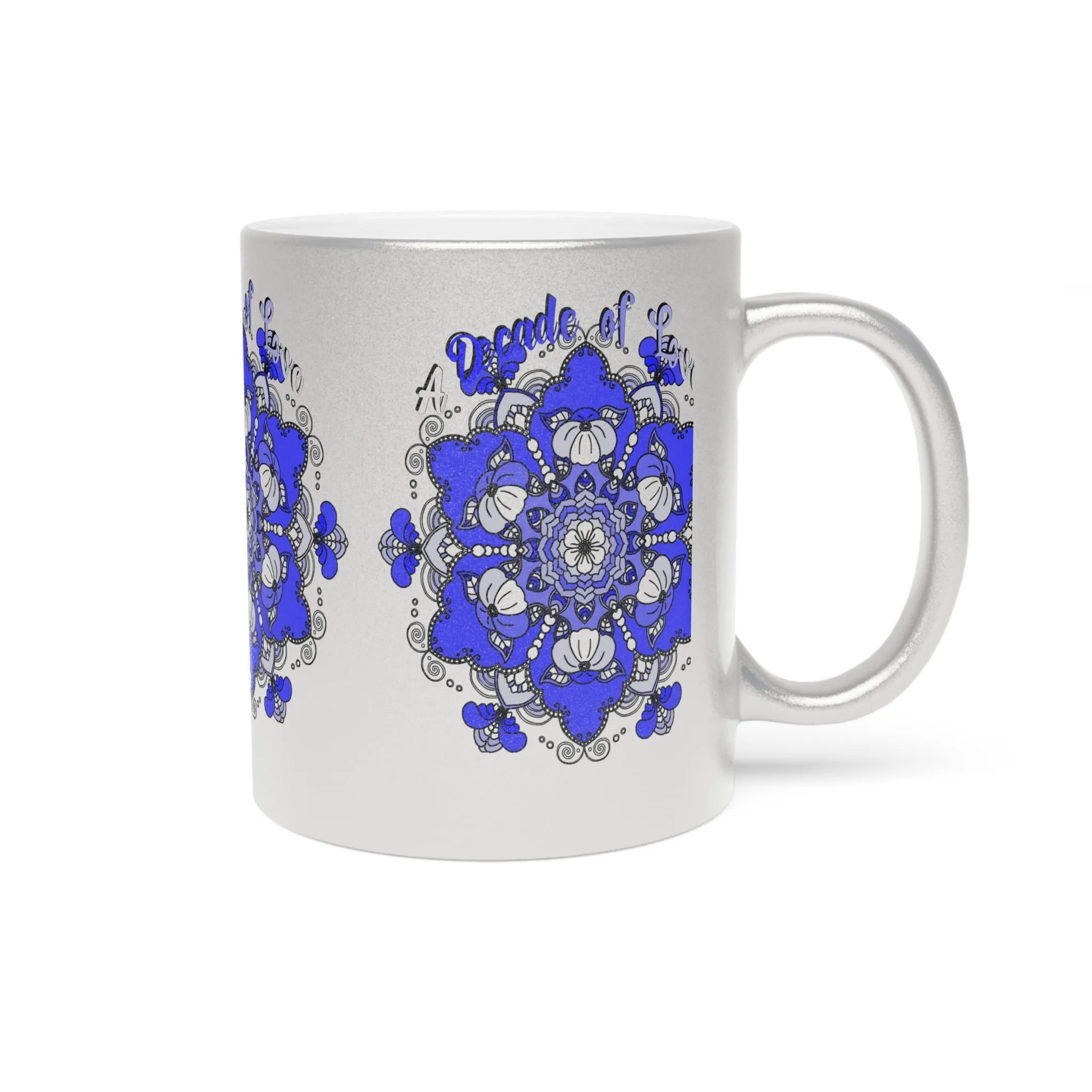 Hand Drawn Mandala 10th Anniversary Metallic Mug