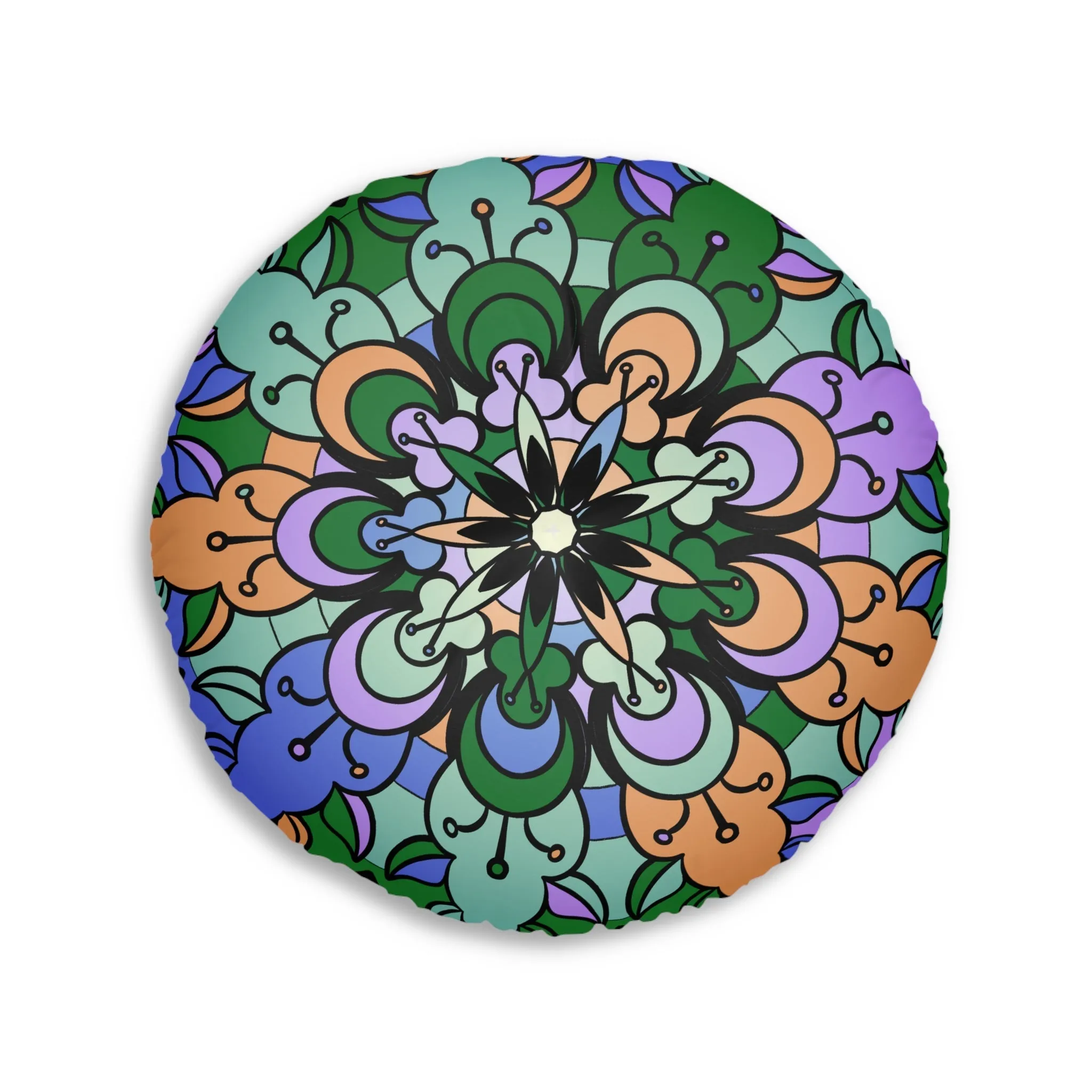 Hand Drawn Mandala Art Design Floor Cushion