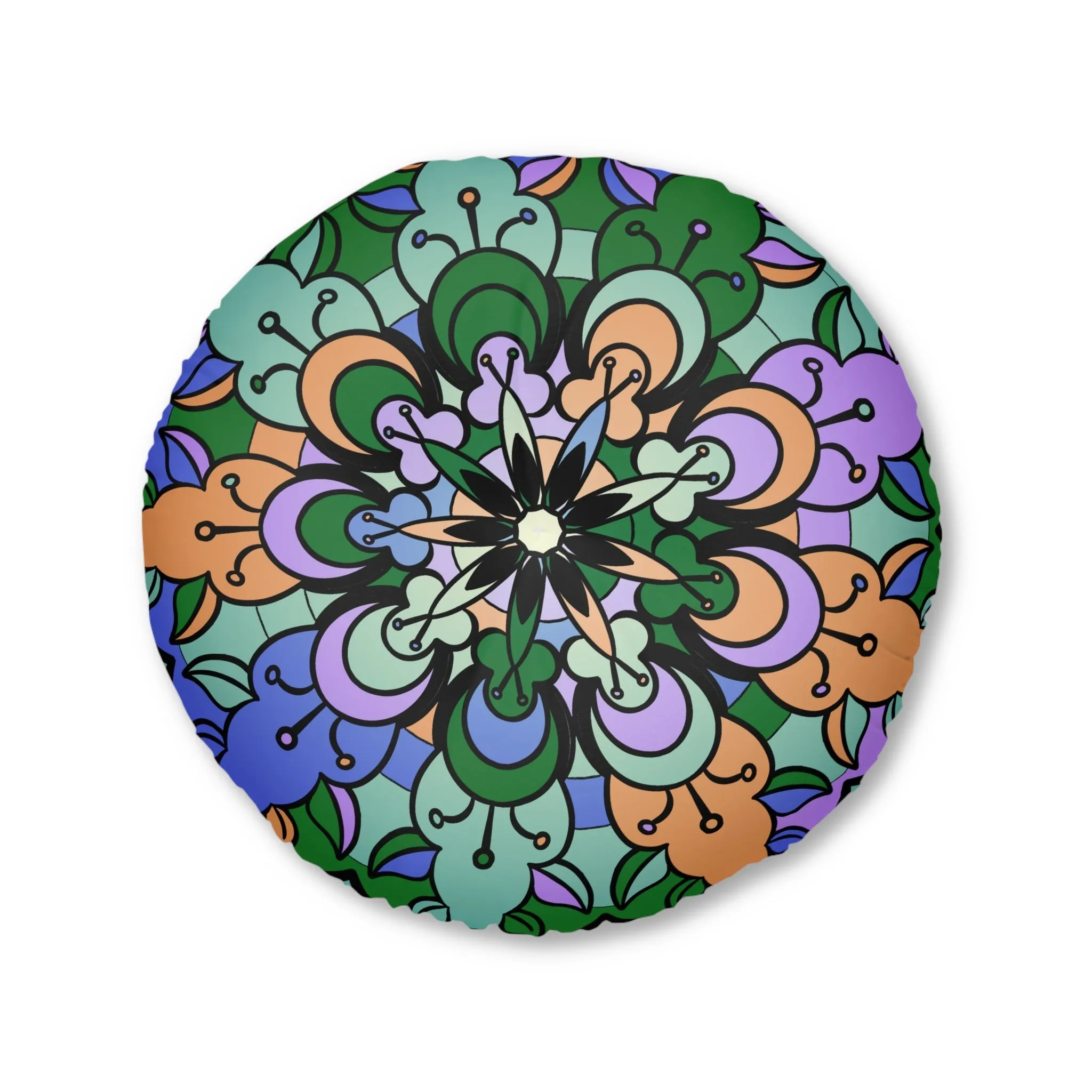 Hand Drawn Mandala Art Design Floor Cushion