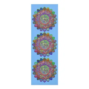 Hand-Drawn Purple Mandala Foam Yoga Mat - 24x72x0.25