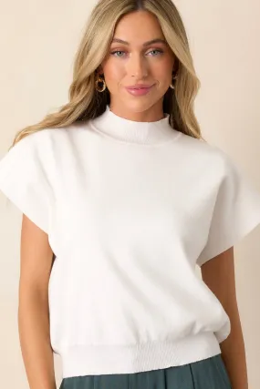 Hold Your Gaze Ivory Short Sleeve Sweater Top