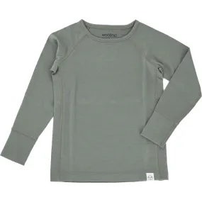 Imperfect Kids Merino Wool Base Layer, Long Sleeve Top, Sage