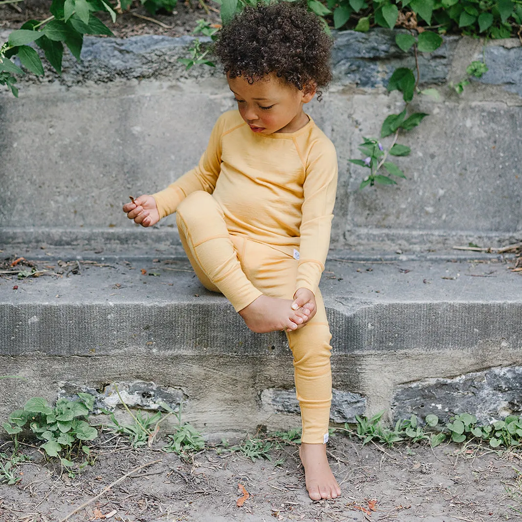 Kids Merino Wool Base Layer, Long Sleeve Top, Honey