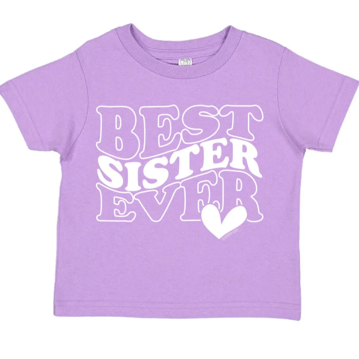 (Lavender) Best Sister Ever Short Sleeve Girls Tee