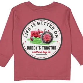 (LONG) On Daddy's Tractor Kids Tee