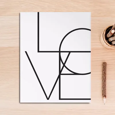 Love Sign Do What You Love Minimalist Words of Love Wall Art Black White Canvas Poster Office Decoration or Nursery Painting