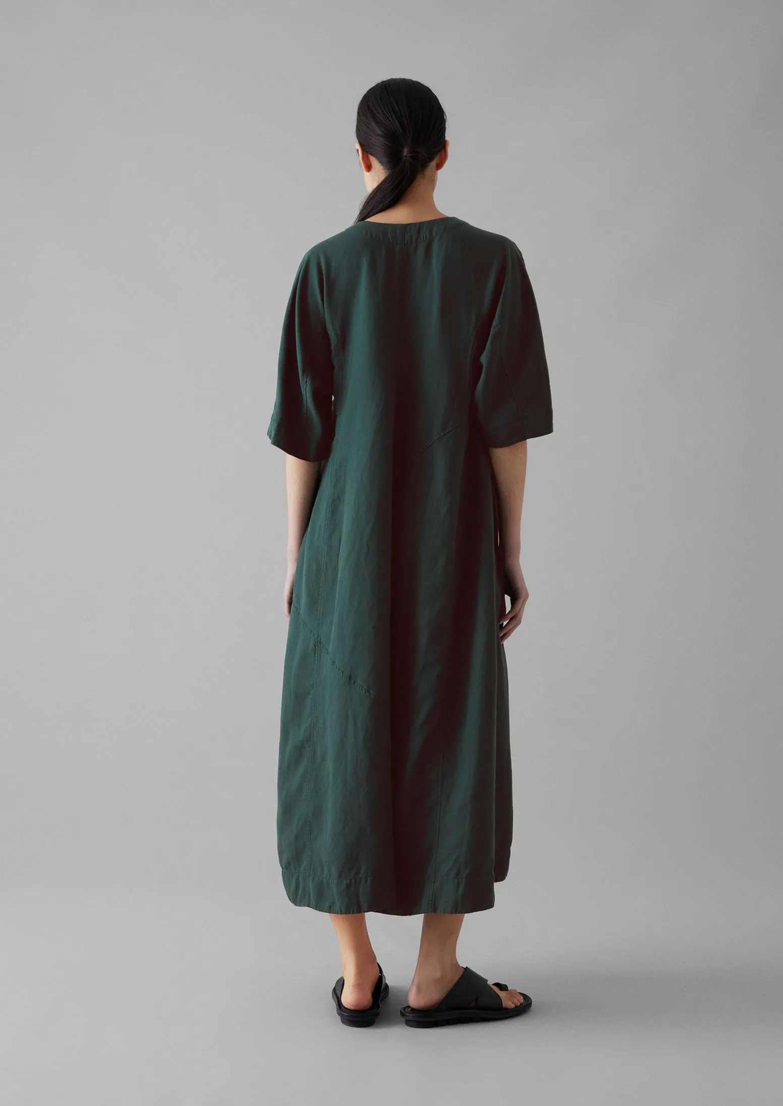 Lyocell Linen Herringbone Panel Dress | Scarab