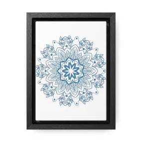 Mandala Handmade Art in Steel Blue - Vertical Frame and Gallery Canvas Wraps