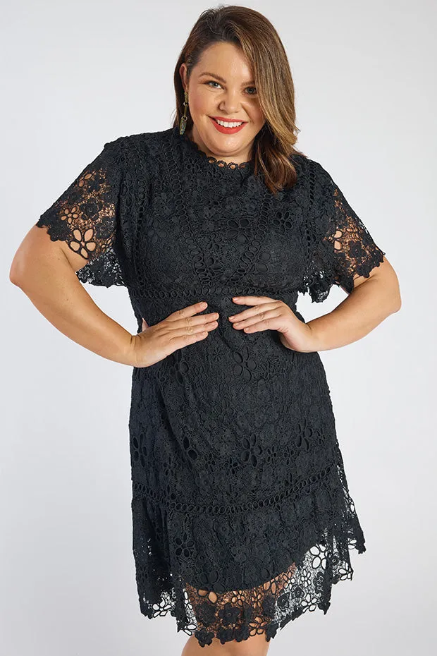 Melanie Black Lace Dress