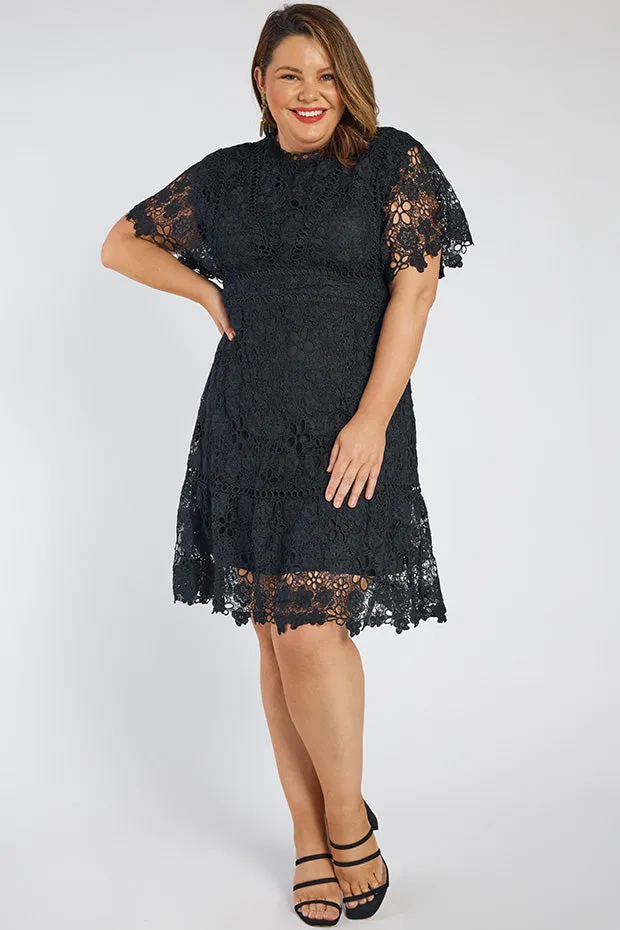 Melanie Black Lace Dress