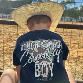 (NAVY) Rough & Tough Country Boy Short Sleeve Kids Tee