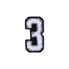 Number 3 Patch - 3 Black/White