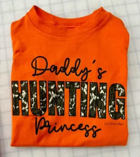 (ORANGE) Daddy's Hunting Princess Short Sleeve Girls Tee