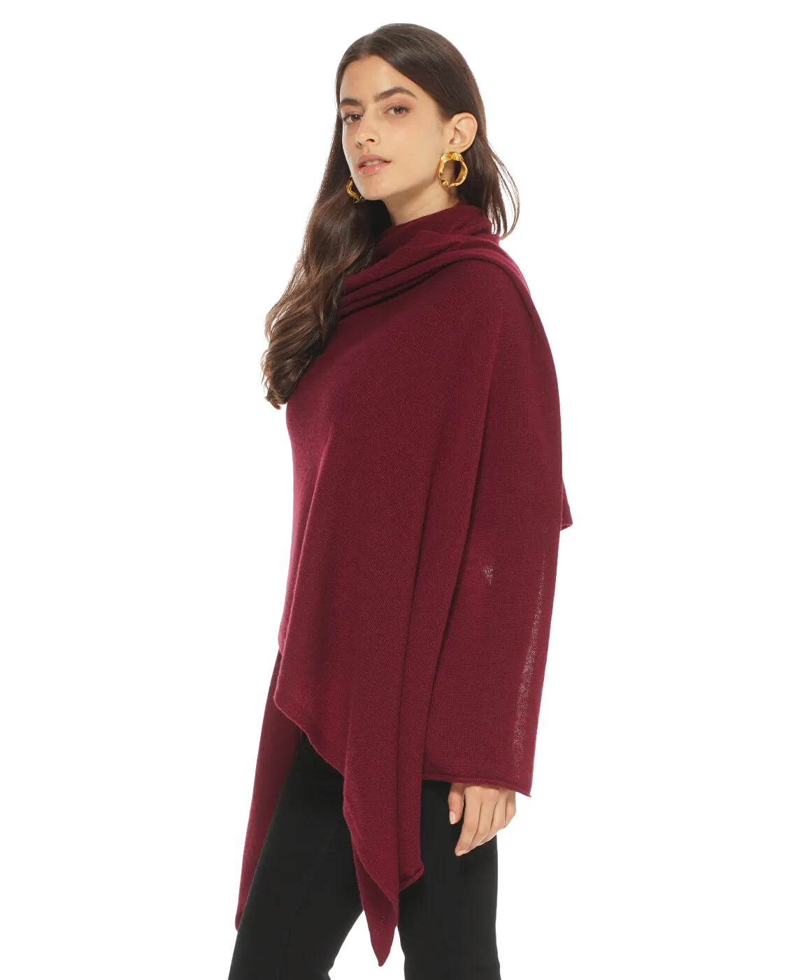 Pure Cashmere Maxi Wrap Bordeaux