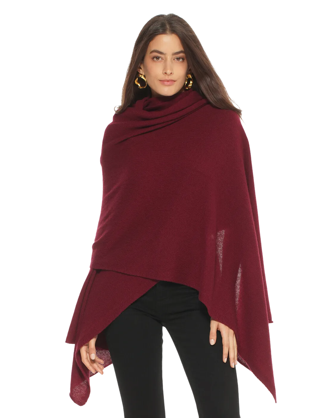 Pure Cashmere Maxi Wrap Bordeaux