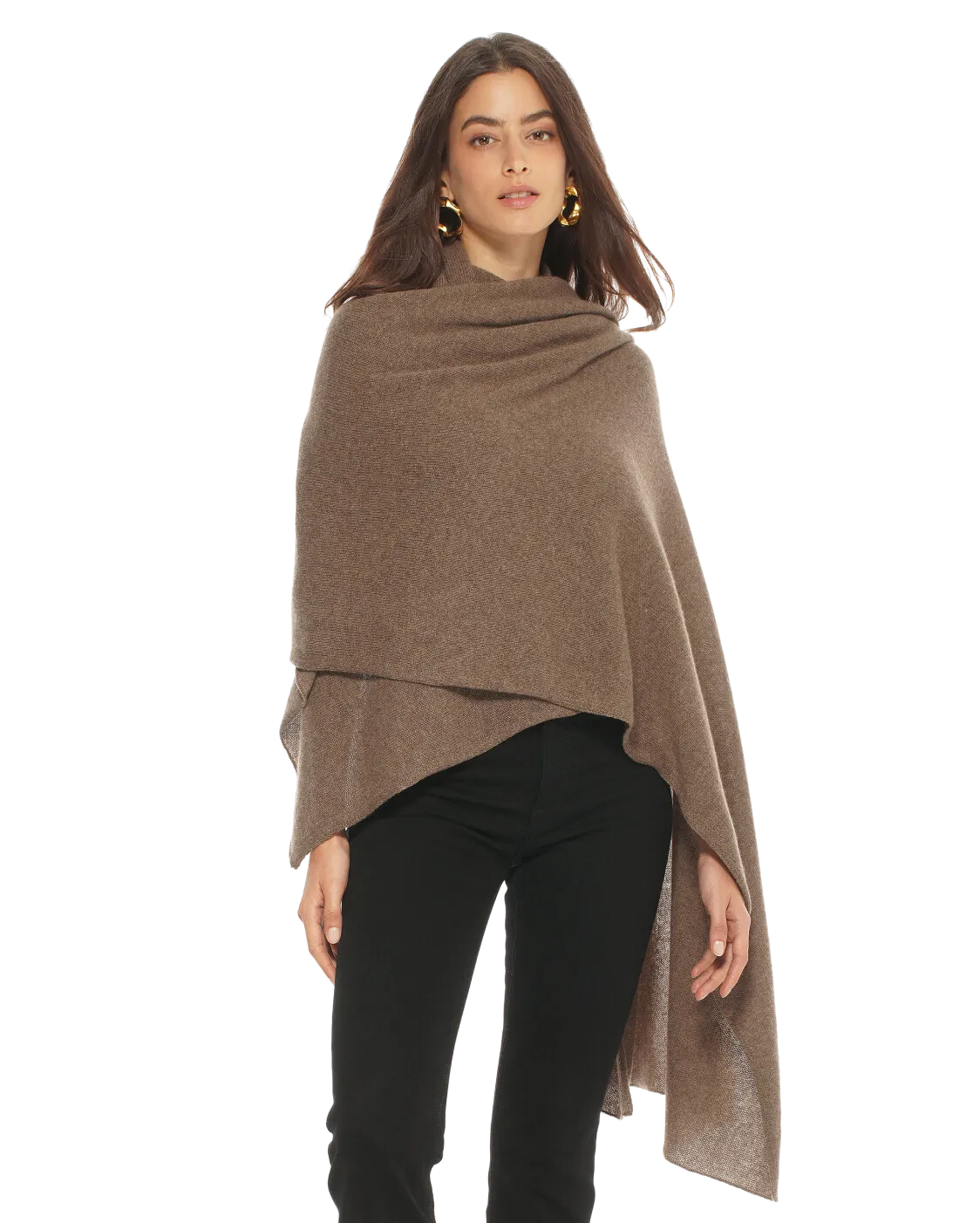 Pure Cashmere Maxi Wrap Brown