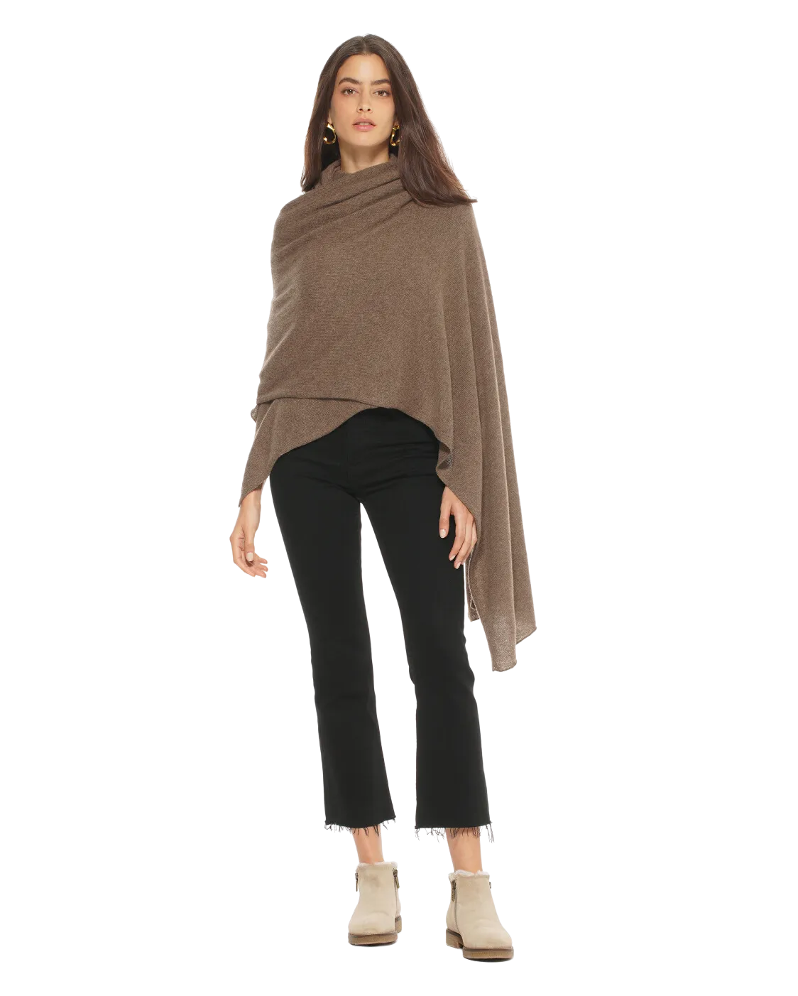 Pure Cashmere Maxi Wrap Brown