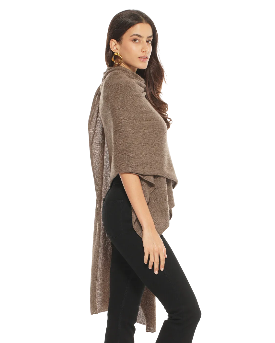 Pure Cashmere Maxi Wrap Brown