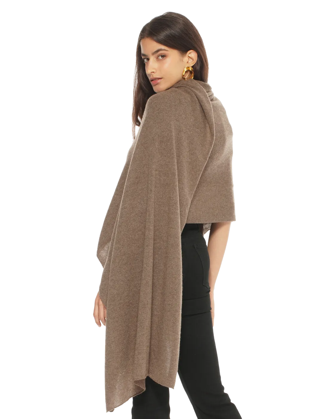 Pure Cashmere Maxi Wrap Brown