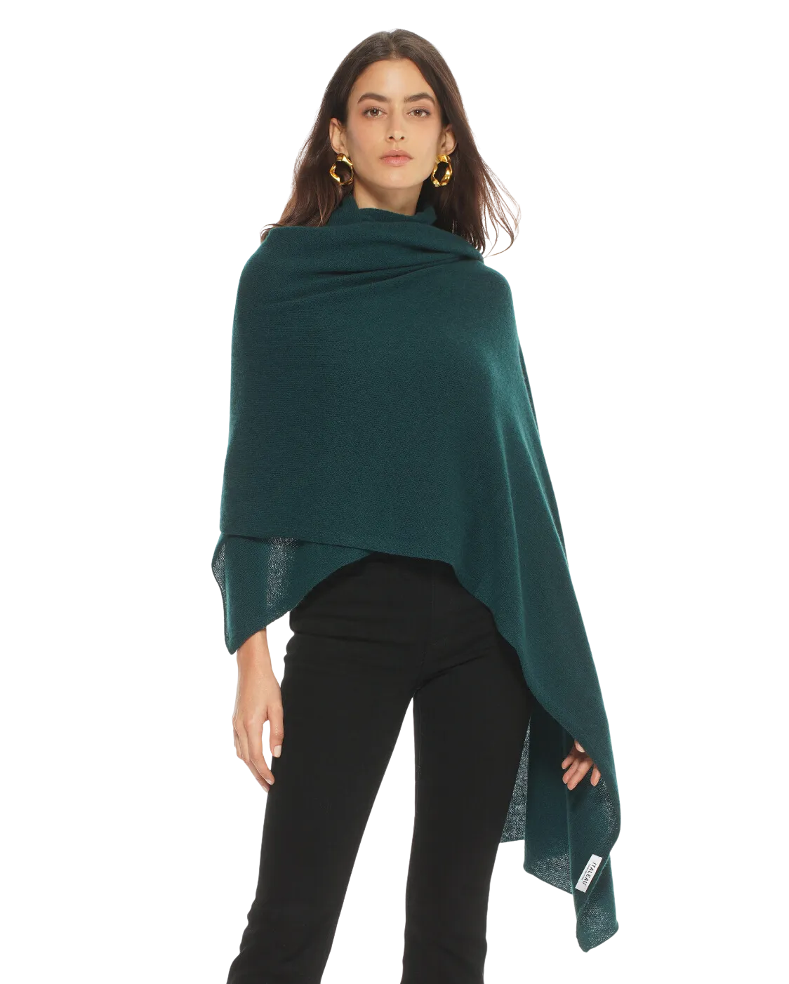 Pure Cashmere Maxi Wrap Green